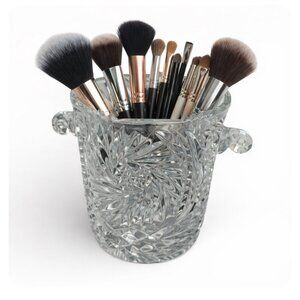 VASE Crystal Small 5 1/4" High Bathroom Decor Makeup Brush Storage